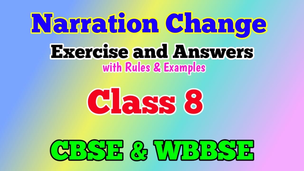 Narration Change Class 8 | Rules with Examples and Exercises