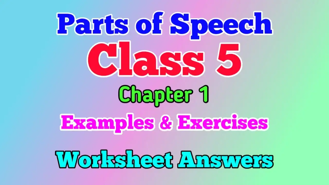 worksheet on parts of speech