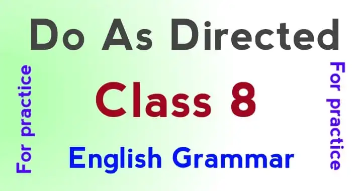 class 8 english grammar parts of speech exercises with answers