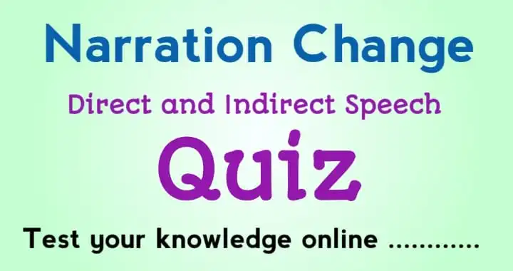 Direct and Indirect Speech Quiz Online Test