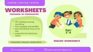 25+ Kindergarten English Worksheets Free for Preschool Kids