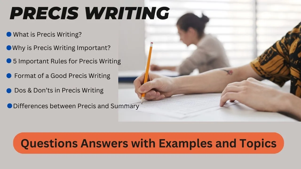 Precis Writing Questions Answers with Examples and Topics