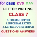 Class 7 Letter Writing Questions with Answers for CBSE DAV