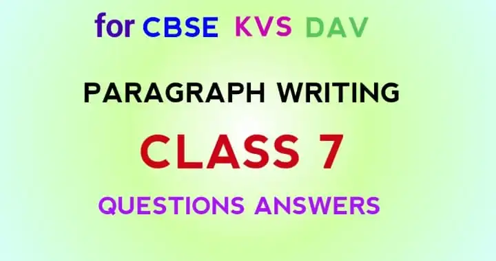 Paragraph Writing for Class 7 with Topics Hints and Answers pdf